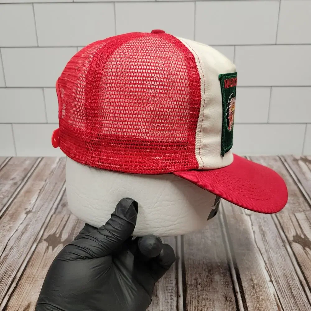 Vintage Red Man Chewing Tobacco Trucker Hat Mesh Snapback USA Made OSFA